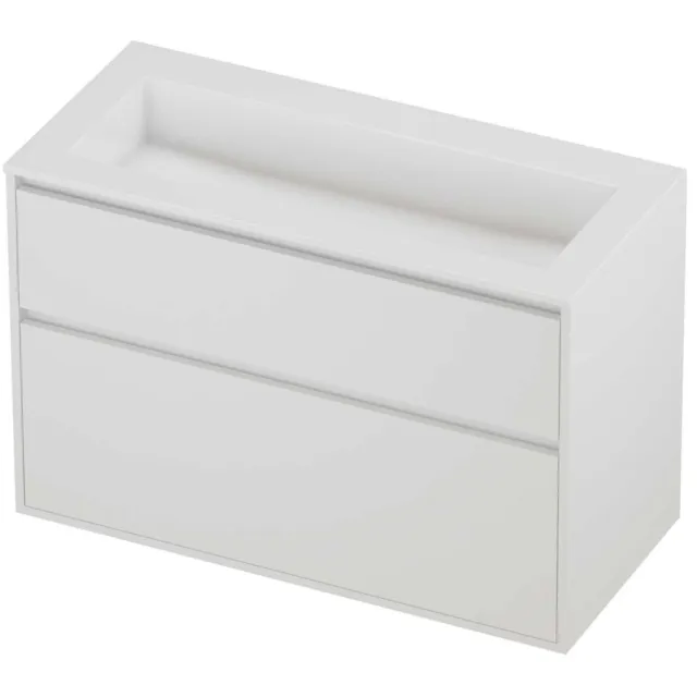 Proline Aristo Badmeubelset Polystone Elegant 100x46x67 cm Glans Wit Mat White Mat Wit