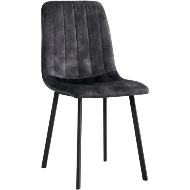 Set van 2 - Nest of Nora Eetkamerstoelen Meva keukenstoelen - Fluwelen bekleding - Velvet antraciet