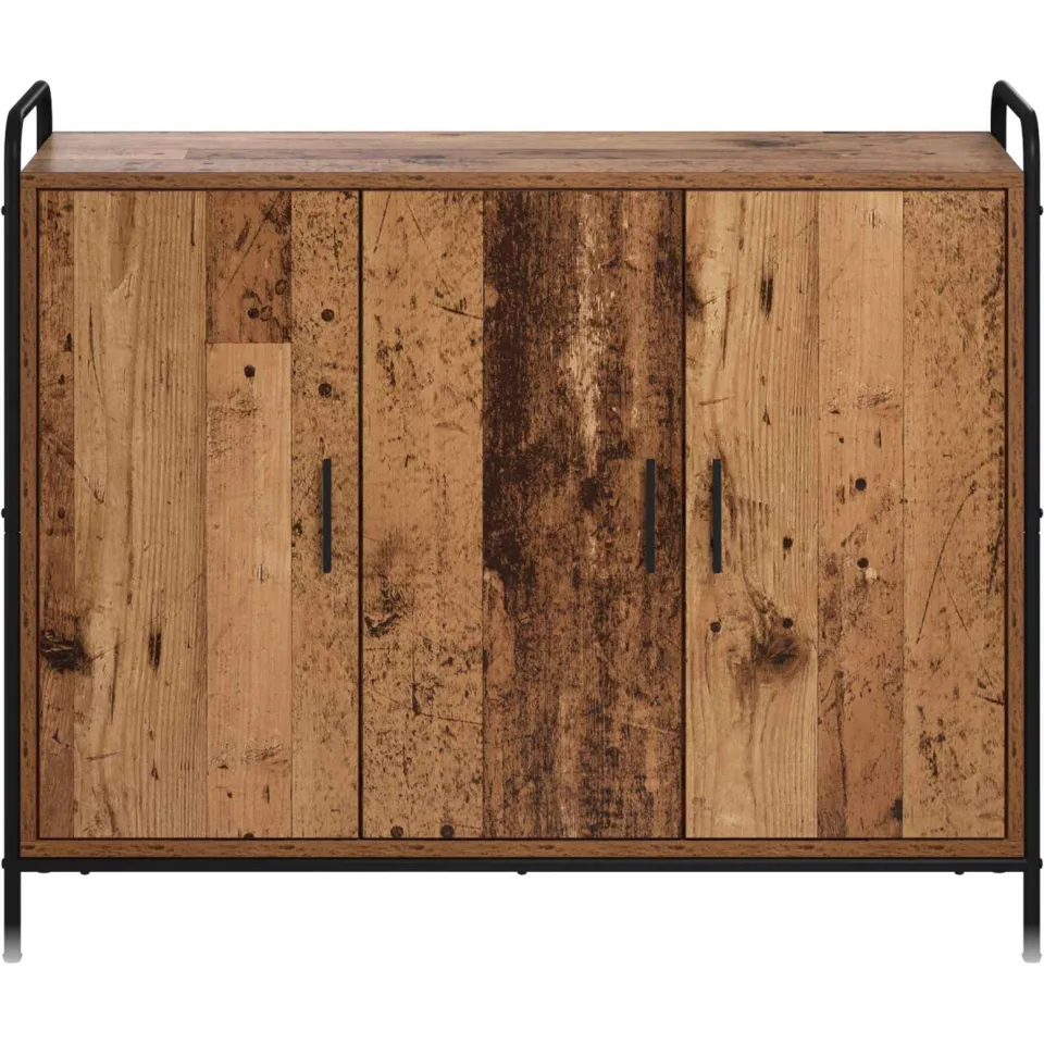 vidaXL Dressoir Oud hout 97 x 33 x 81 cm Bewerkt hout bruin, foto 4