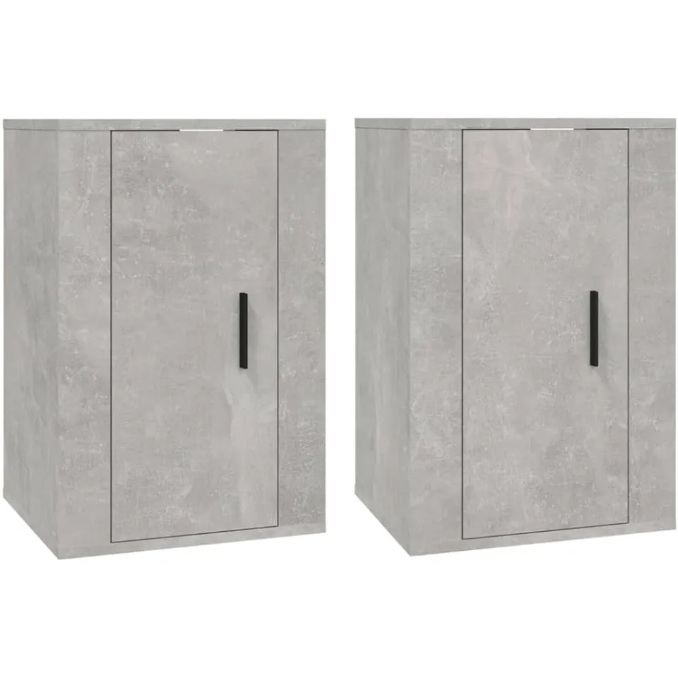 vidaXL Tv-wandmeubels 2 st 40x34,5x60 cm betongrijs grijs, foto 3