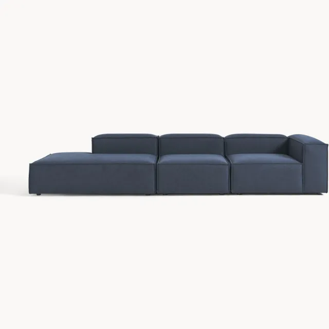 Westwing Collection XL modulaire chaise longue Lennon Blauw
