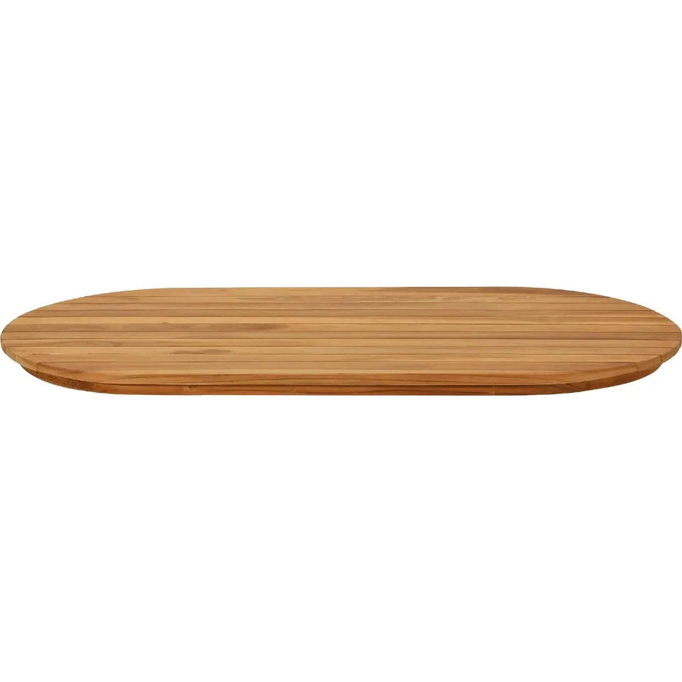 vidaXL Tafelblad 90 x 45 x 3,5 cm Ovaal Massief Teakhout Naturel Bruin