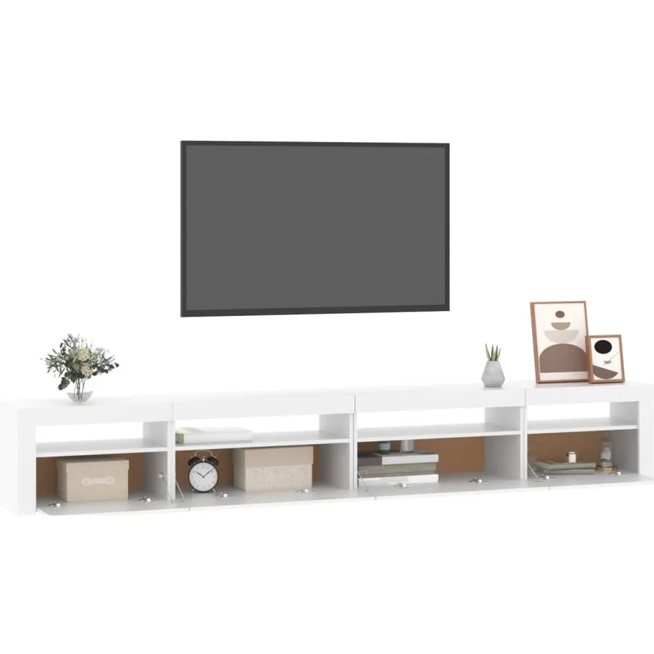 vidaXL Tv-meubel met LED-verlichting 270x35x40 cm wit, foto 3
