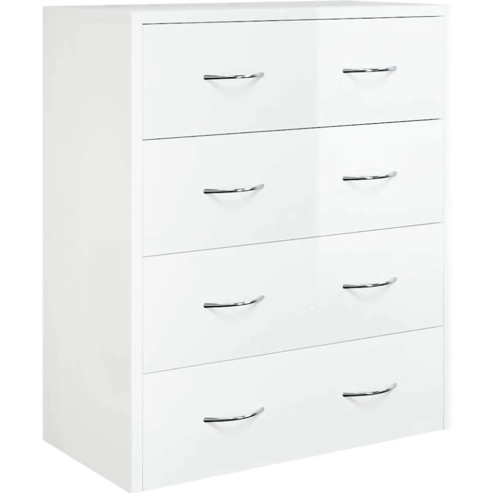 vidaXL Dressoir met 4 lades 60x30,5x71 cm hoogglans wit, foto 2