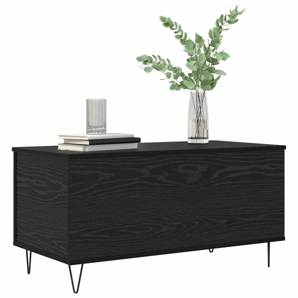 vidaXL Salontafel Zwart eiken 90 x 44.5 x 45 cm Bewerkt hout