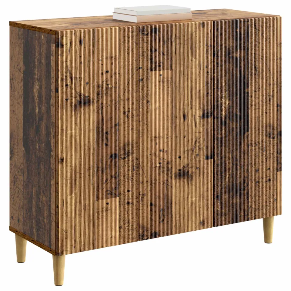 vidaXL Dressoir Oud hout 89 x 34,5 x 80 cm Bewerkt hout Bruin