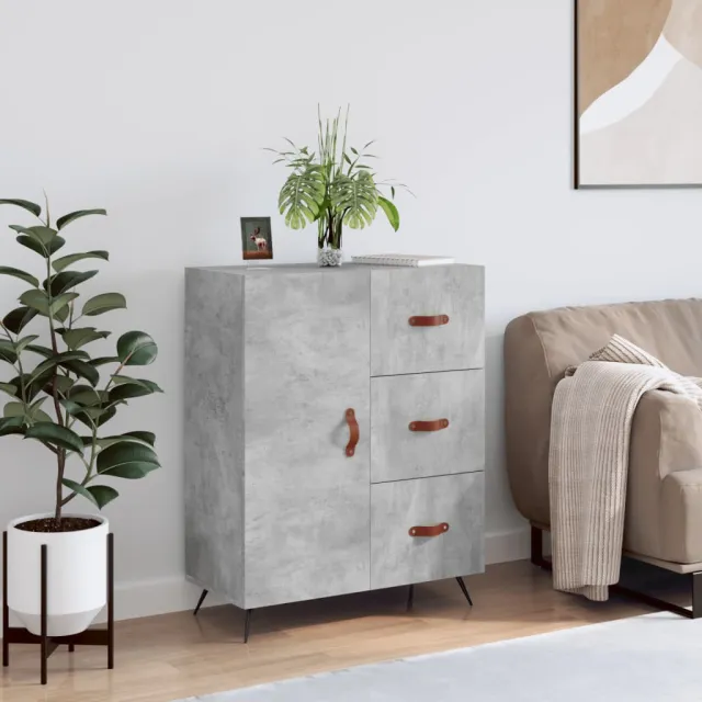 vidaXL Dressoir 69,5x34x90 cm bewerkt hout betongrijs grijs, foto 2