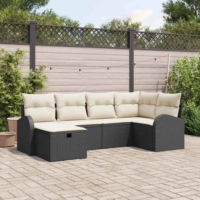 vidaXL Tuin Sofa Set 6 st Poly riet Bruin