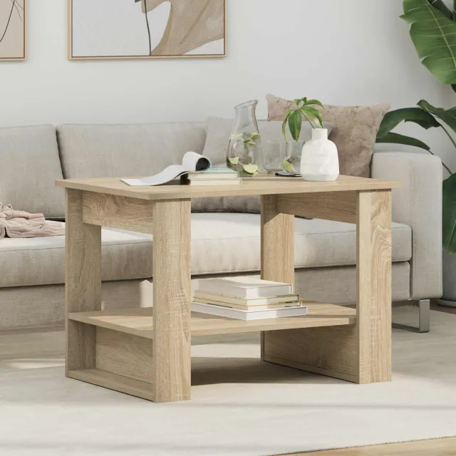 vidaXL Salontafel Sonoma Eiken 72 x 50 x 50 cm Bewerkt hout Bruin