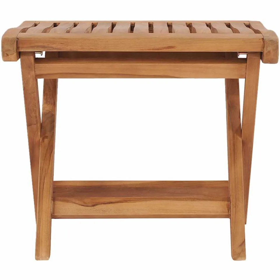 vidaXL Voetensteun inklapbaar 46,5x49x41,5 cm massief teakhout Bruin