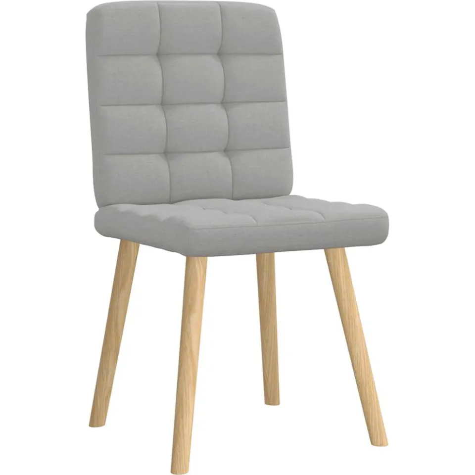 vidaXL Eetkamerstoelen 4 st stof wolk grijs