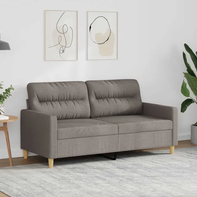 vidaXL Tweezitsbank 140 cm stof taupe