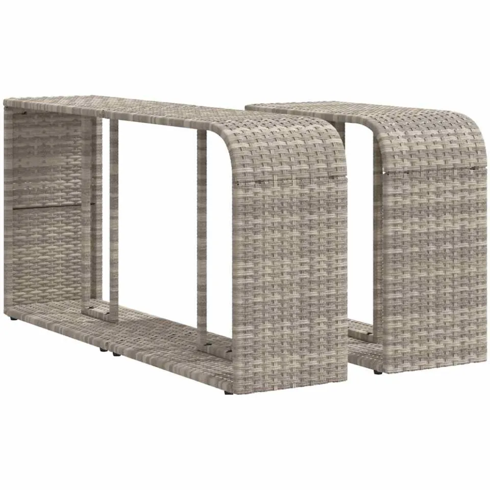 vidaXL 10-delige tuinbankset met kussens, grijs polyrotan, foto 3