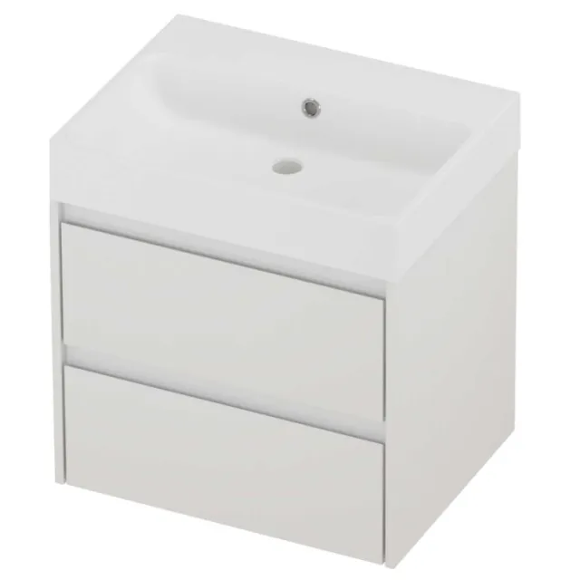 Proline Podium Badmeubelset Polystone Loft 60x46x62 cm Mat White Glans Wit