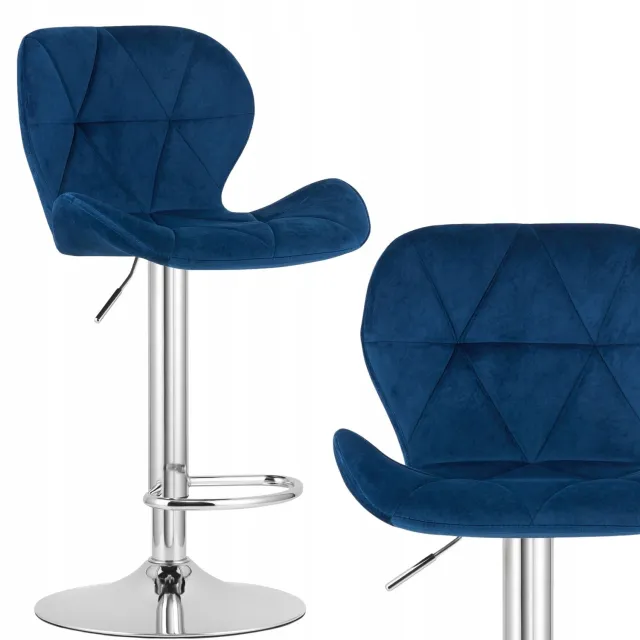 MUFART Navy Velvet Hoker Vista - Gestoffeerd, Draaibaar & Verstelbaar