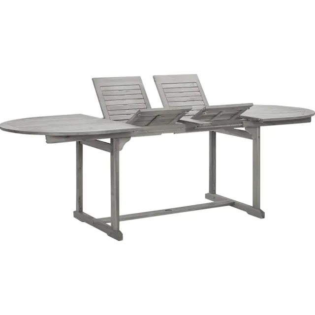 vidaXL Tuintafel (160-240)x100x75 cm massief acaciahout Grijs