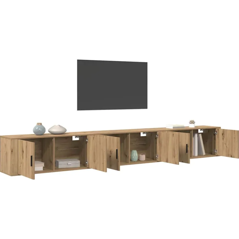 vidaXL Wandtv-kast Set 3 st 100 x 34,5 x 40 cm Artisan Eiken Bruin