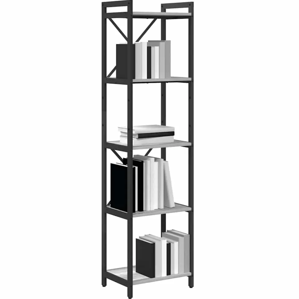 vidaXL Boekenkast 40 x 30 x 155 cm Bewerkt hout Grijs sonoma