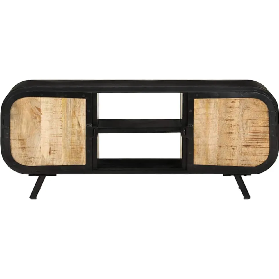 vidaXL Tv-meubel 110x30x45 cm ruw mangohout bruin, foto 2