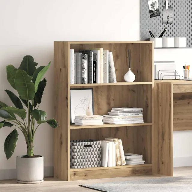 vidaXL Boekenkast 80x24x109 cm bewerkt hout artisanaal eikenkleurig Bruin