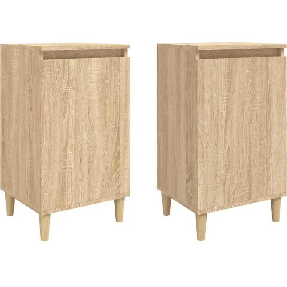 vidaXL Nachtkastjes 2 st 40x35x70 cm bewerkt hout sonoma eikenkleurig Bruin
