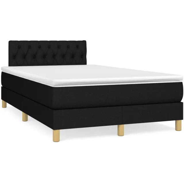 vidaXL Boxspring met matras stof zwart 120x190 cm