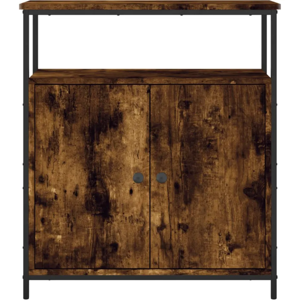 vidaXL Dressoir 70x30x80 cm bewerkt hout gerookt eikenkleurig, foto 4