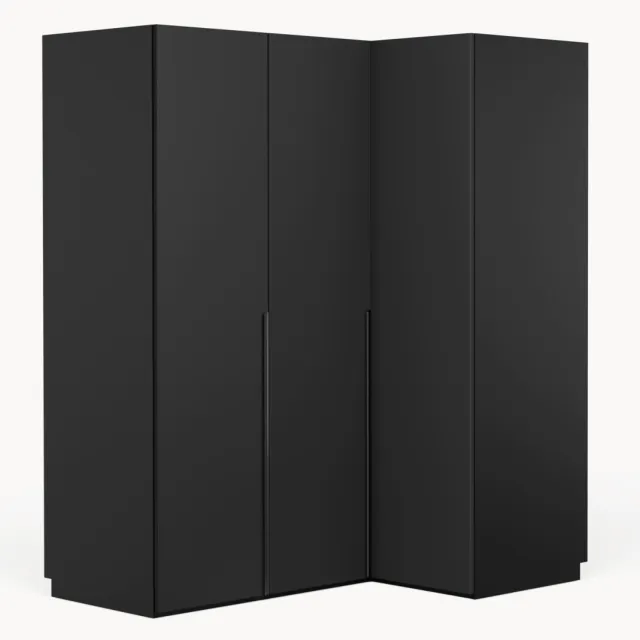 Westwing Collection Modulaire hoekkast Leon, 165 cm breed, in verschillende formaten Zwart