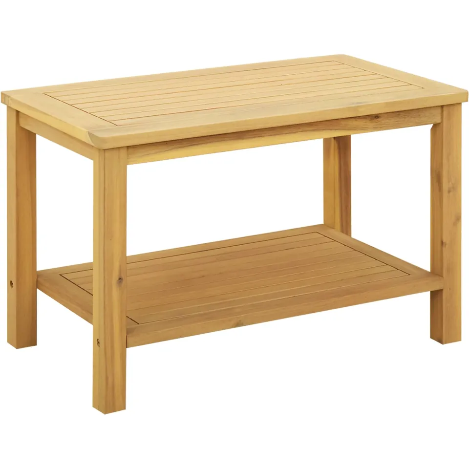 vidaXL Bijzettafel Olie naturel 70 x 40 x 45 cm Massief Acaciahout Bruin