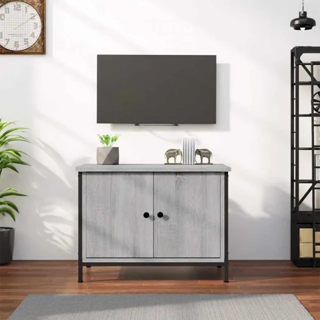 vidaXL Tv-meubel met deuren 60x35x45 cm bewerkt hout grijs sonoma, foto 2