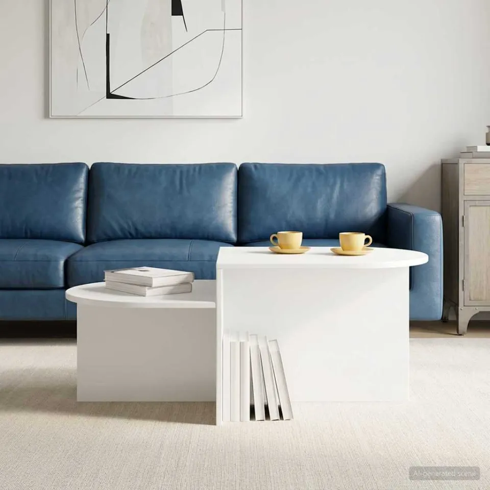 vidaXL Salontafel Wit 100 x 50 x 40 cm Bewerkt hout, foto 4