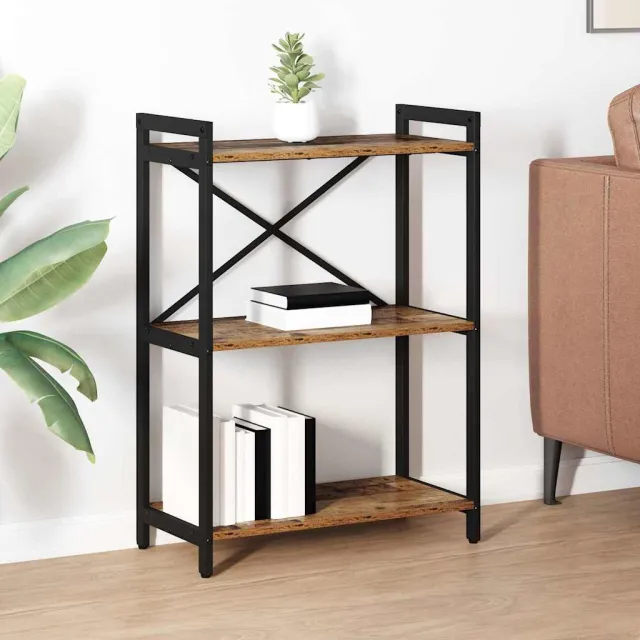 vidaXL Boekenkast 60 x 30 x 85 cm Bewerkt hout Oud hout bruin, foto 2