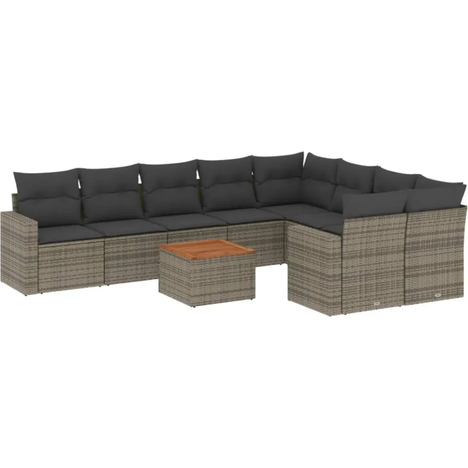 vidaXL Patio Sofa Set 9-zits Grey and Dark Grey, foto 3