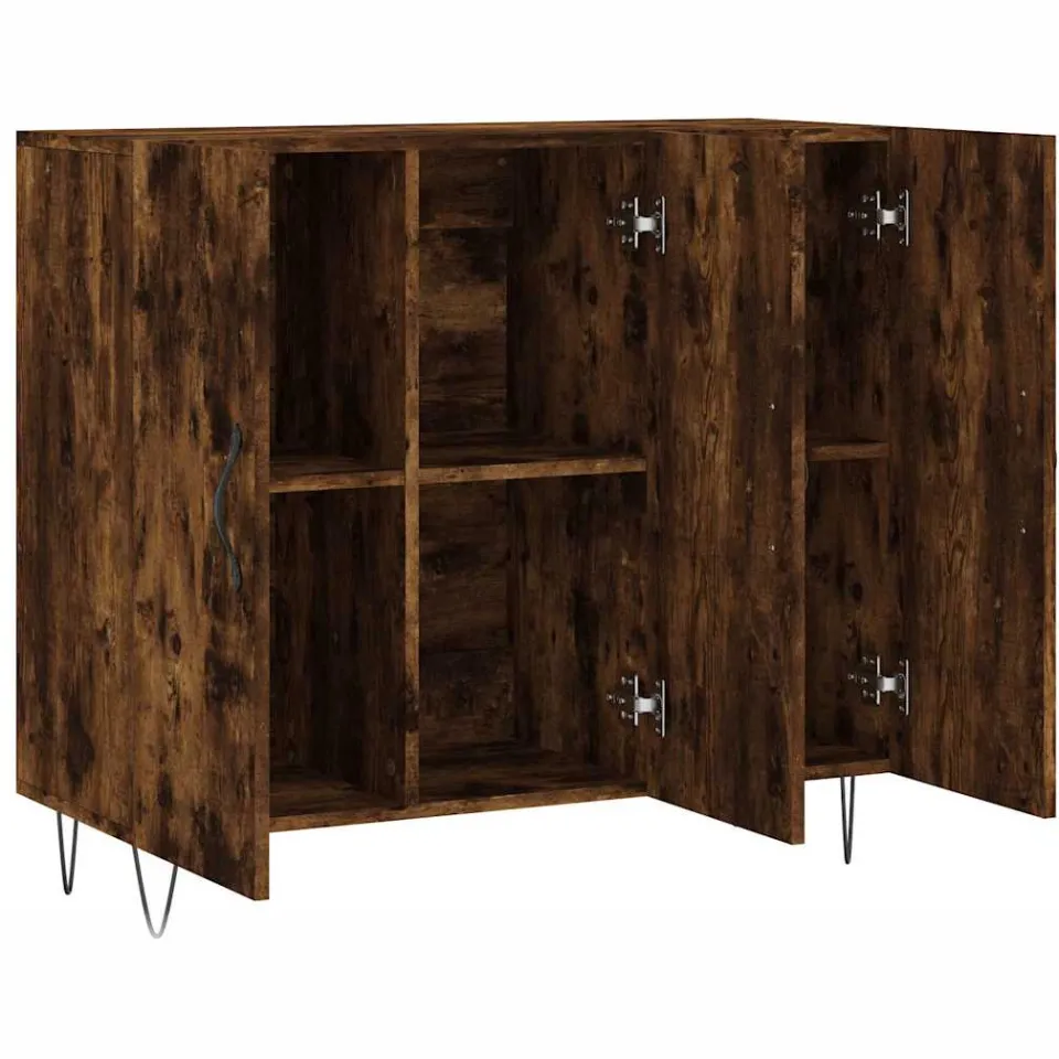 vidaXL Dressoir 90x34x80 cm bewerkt hout gerookt eikenkleurig