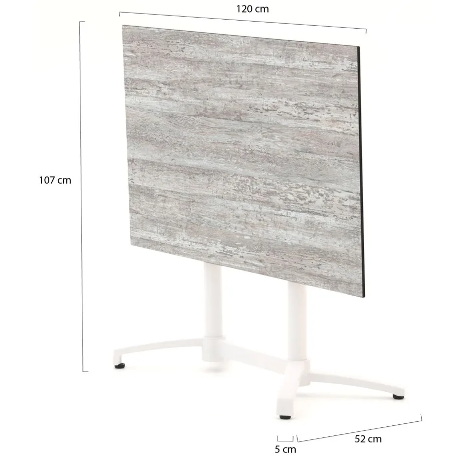 Bellagio tuinmeubelen Bellagio Canzo klaptafel 120x70x73cm wit, foto 2