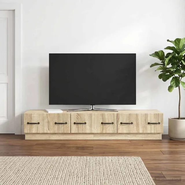 vidaXL TV-kast met lade Sonoma Eiken 147 x 34,5 x 27 cm Bewerkt hout, foto 2