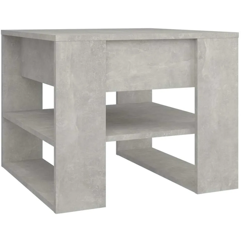 vidaXL Salontafel 55,5x55x45 cm bewerkt hout betongrijs