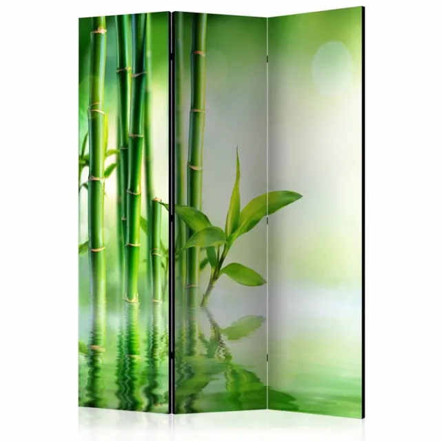 karo-art Vouwscherm / Kamerscherm - Groen Bamboe 135x172cm , gemonteerd geleverd, dubbelzijdig geprint Multikleur