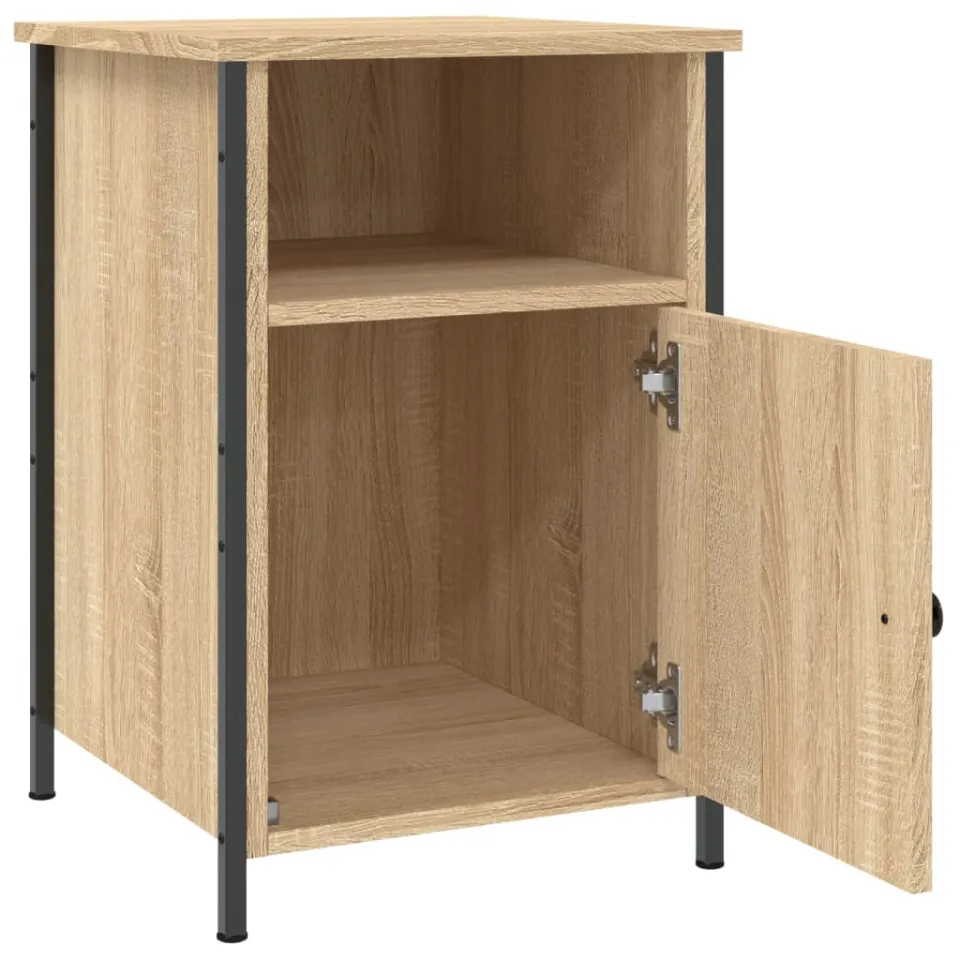 vidaXL Nachtkastje 40x42x60 cm bewerkt hout sonoma eikenkleurig, foto 4
