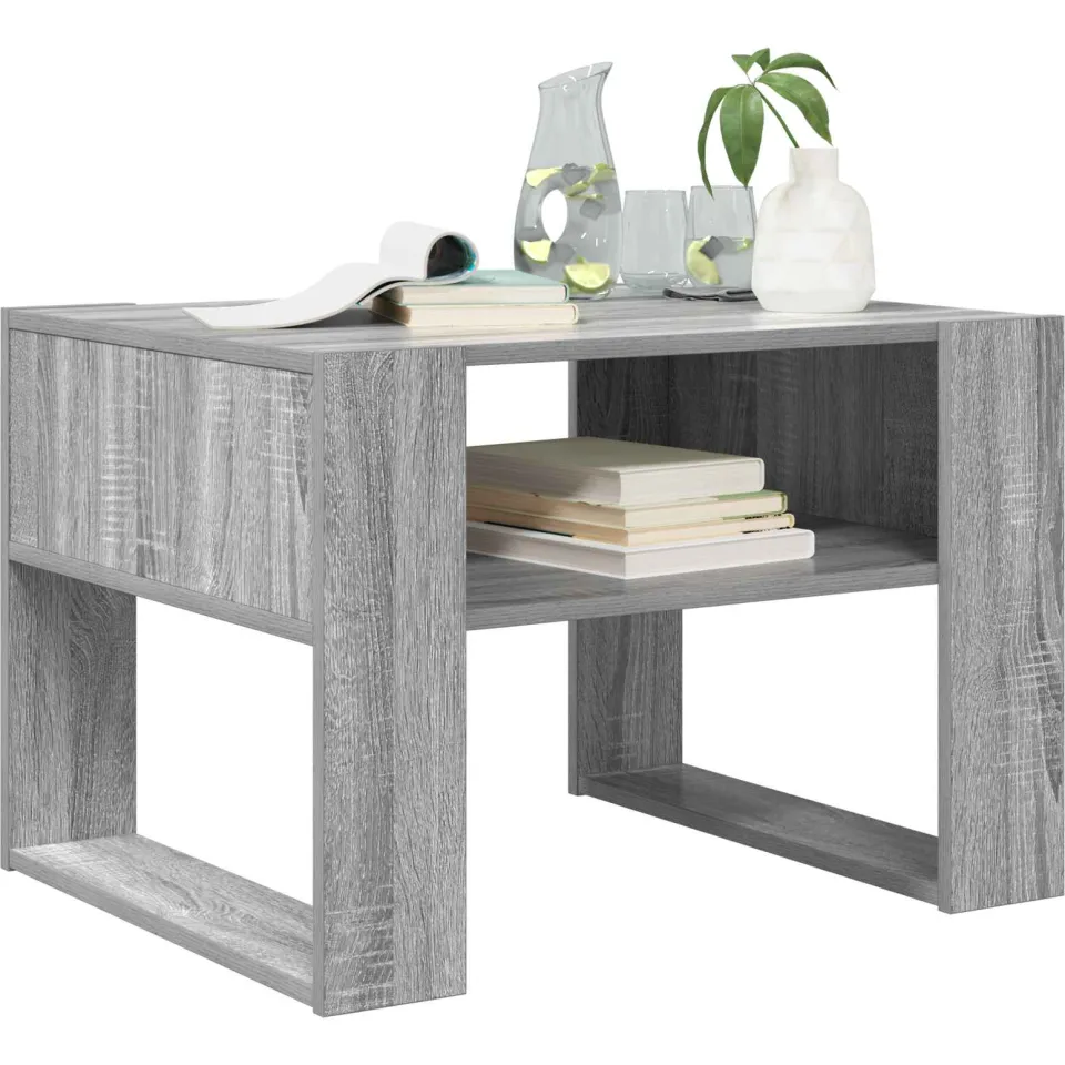 vidaXL Salontafel Grijs Sonoma 66 x 53 x 45 cm Bewerkt hout