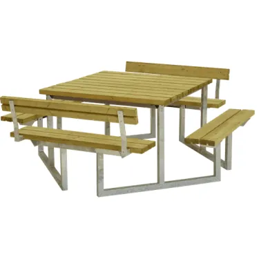 Trendyard Picknicktafel Vierkant Twist Geïmpregneerd Hout 2 Rugleuningen