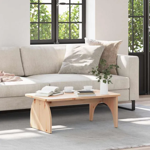 vidaXL Salontafel Naturel 80 x 50 x 31 cm Massief grenenhout, foto 2