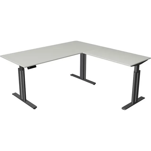 Kerkmann Hoekbureau Move-3 elegant licht grijs 180x180cm elektrisch verstelbaar