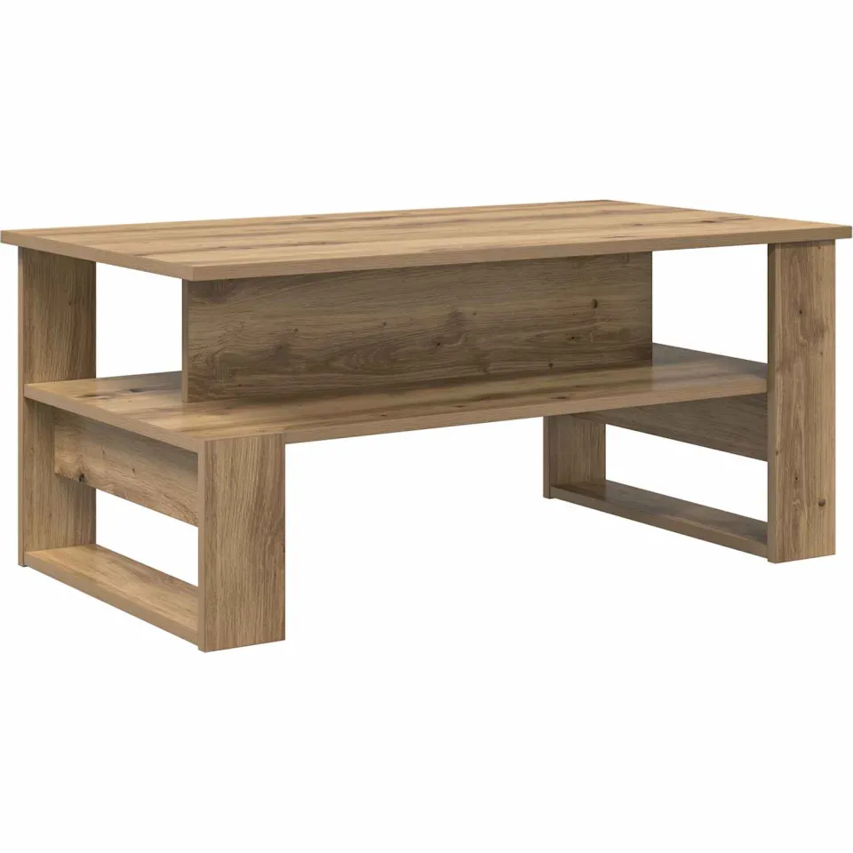 vidaXL Salontafel Artisan Eiken 90 x 50 x 40 cm Bewerkt hout Bruin