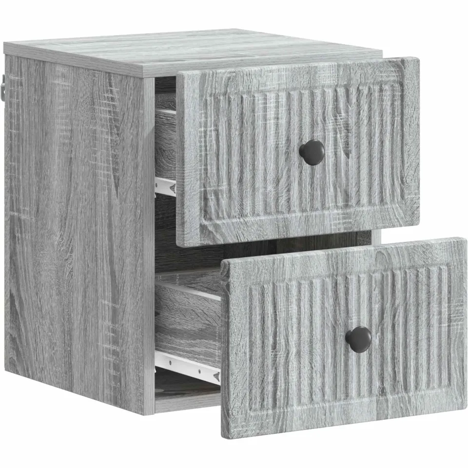vidaXL Wandbeugel Bedkast Grijs sonoma 33 x 34,5 x 40 cm Bewerkt hout, foto 3