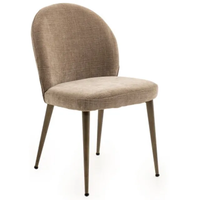 Moods Collection Eetkamerstoel Berlin Orion anodic bruin - Be cotton beige 170