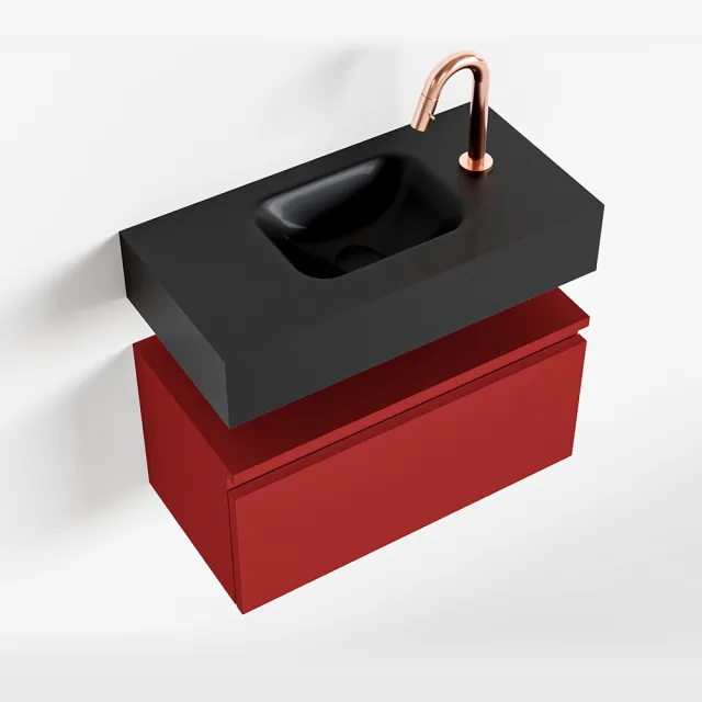 Mondiaz ANDOR 60cm toiletmeubel fire. LEX 60cm wastafel urban midden 1 kraangat