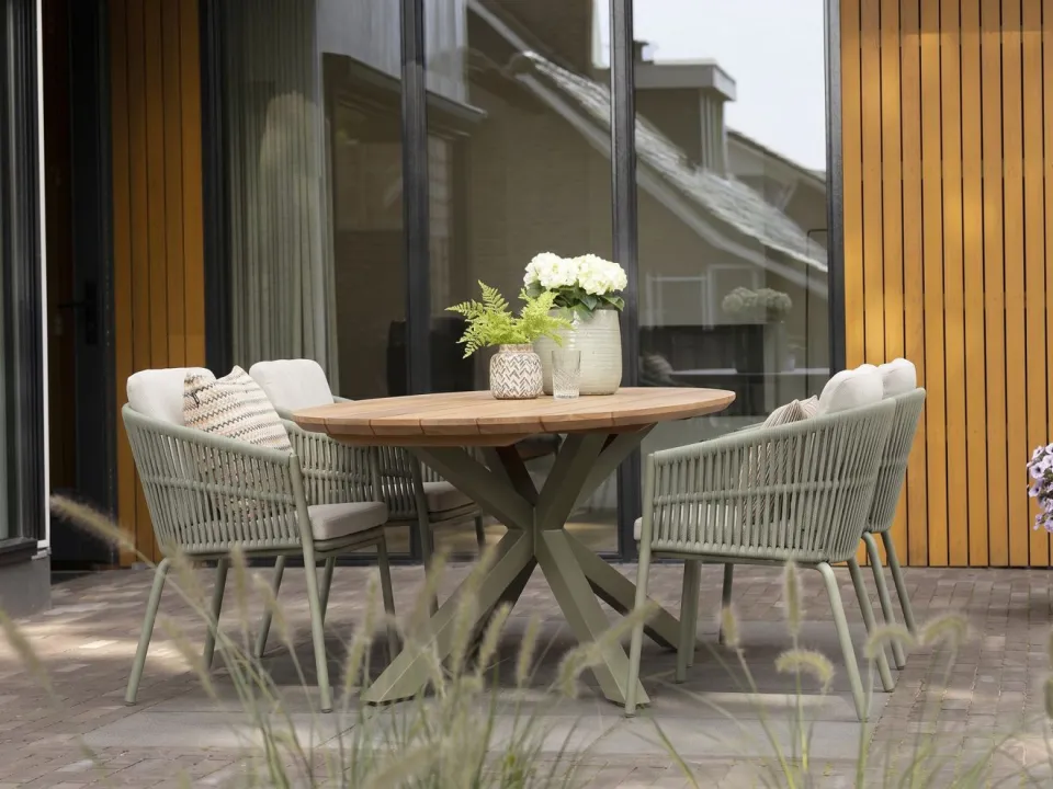 Hartman tuinmeubelen Hartman San Sebastian dining tuintafel 200x120x76cm groen, foto 2