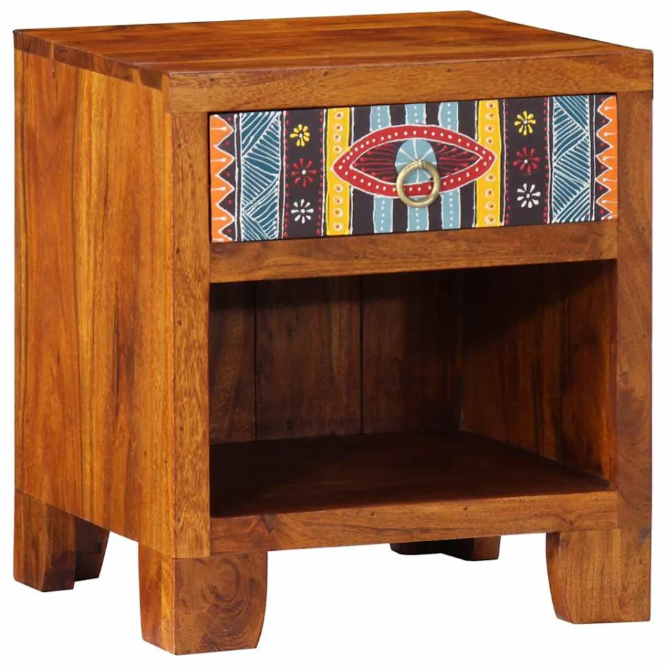 vidaXL Nachtkastje 2 st 40x35x45 cm massief acaciahout bruin, foto 4
