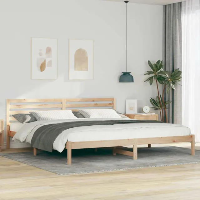vidaXL Bedframe met hoofdeinde Bruin 200 x 210 cm Massief grenenhout